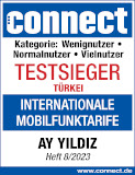 connect: AY YILDIZ Testsieger - Internationale Mobilfunktarife 2023