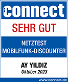 connect: AY YILDIZ Sehr gut im Netztest Mobilfunk-Discounter 2023